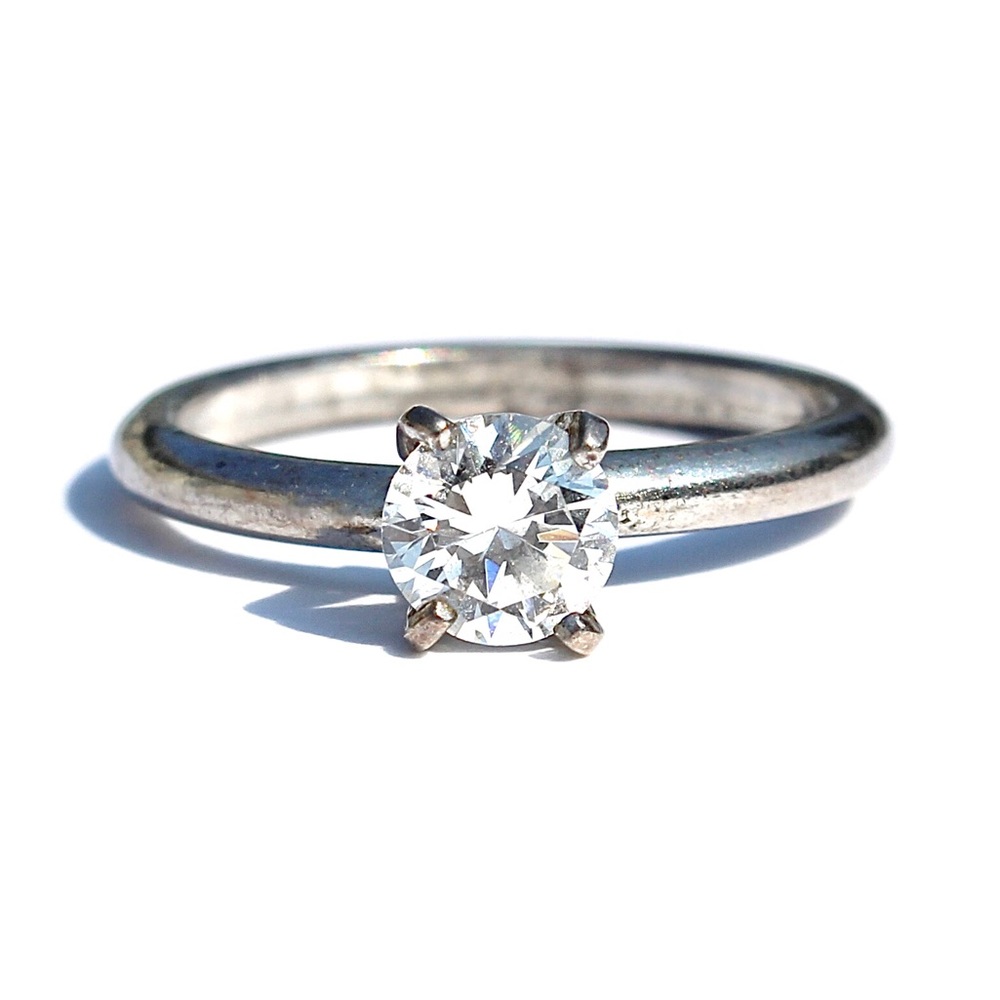 Vintage Cubic Zirconia Sterling Silver Ring Size 5